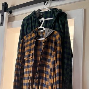 Mens Le31 flannel hoodie shirts from Simons